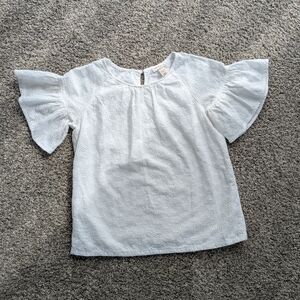 Cat and Jack Girl White Eyelet Top